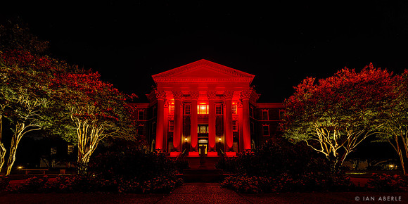 Dallas Hall in Red