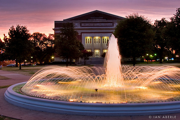 SMU Fountain at Dusk